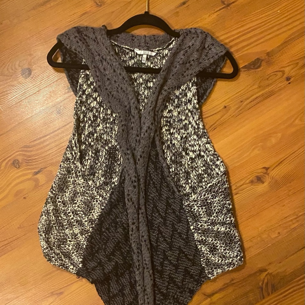 Buckle sleeveless Hooded Cadigan Adorable xl